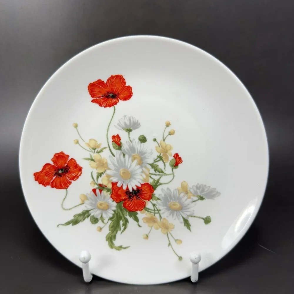 JL Menau Henneberg German Democratic Republic Dish Plate 7inch‎ Plates Set 3 VTG